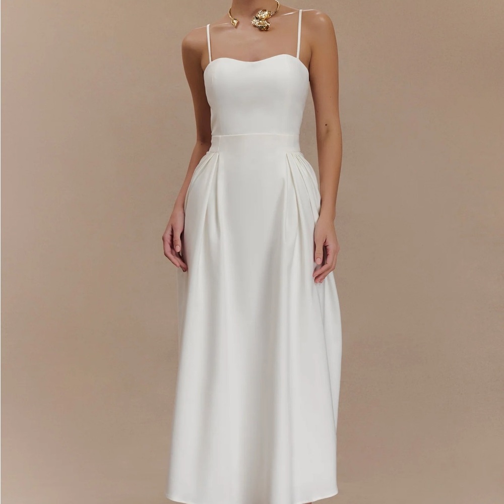 Meshki Rebecca Cotton Midi Dress - White